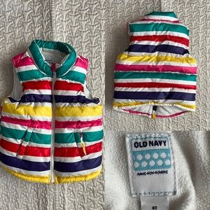 🌈Old Navy Rainbow Puff Vest - 4T